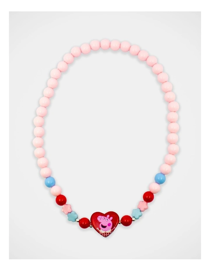 Peppa Pig Beaded Heart Necklace image 1