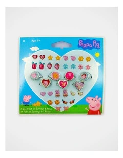 Peppa Pig Stick On Earring and Ring Set