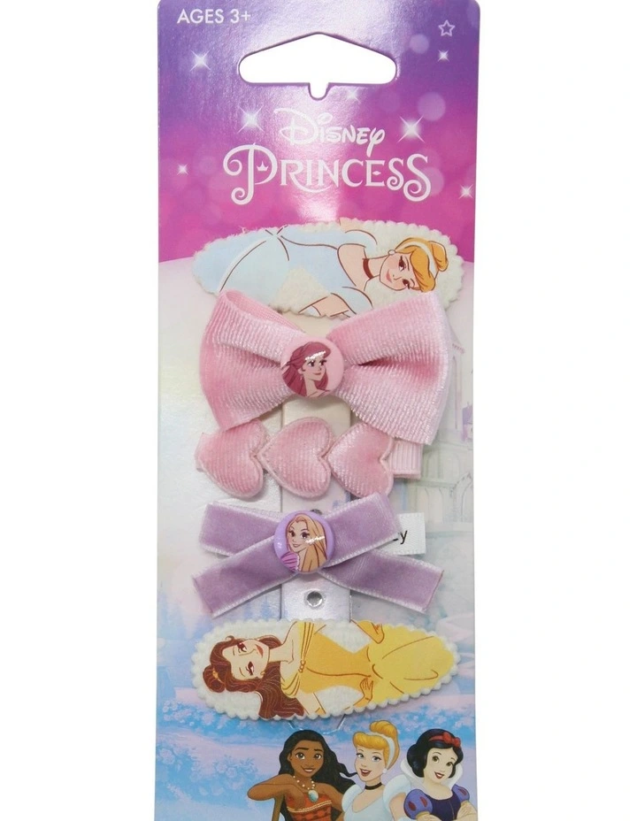 Princess Velvet Hairclip 5 Pack in Multi image 4