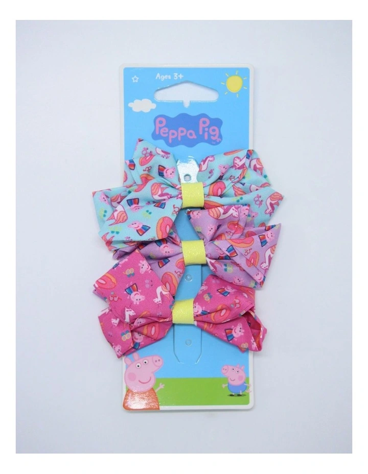 Bow Hair Clips 3 Pack in Multi image 1