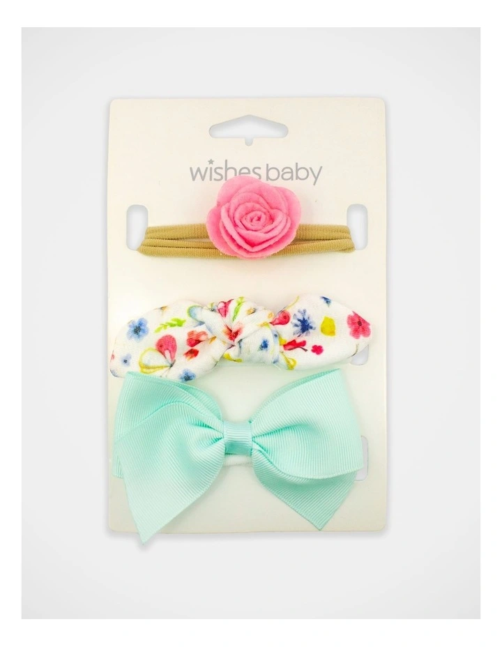 Floral Bow and Flower Hair Wrap 3 Pack image 1