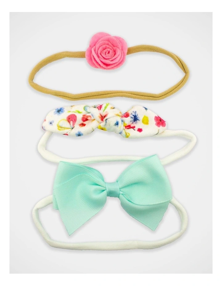 Floral Bow and Flower Hair Wrap 3 Pack image 2