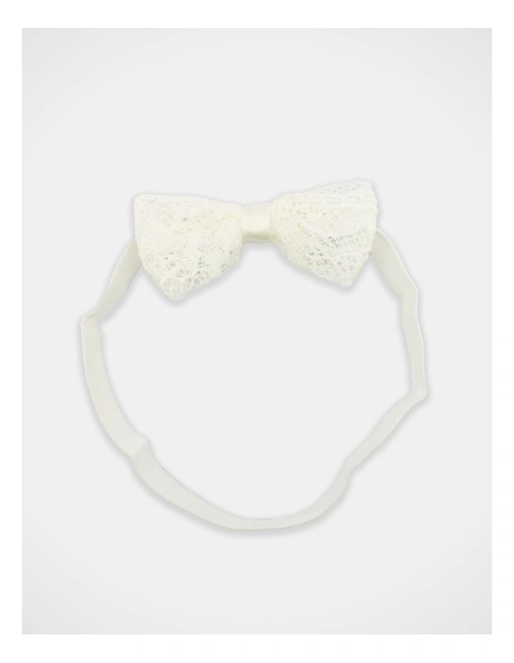 Lace Bow Hair Wrap 2 Pack in Lilac/White image 3