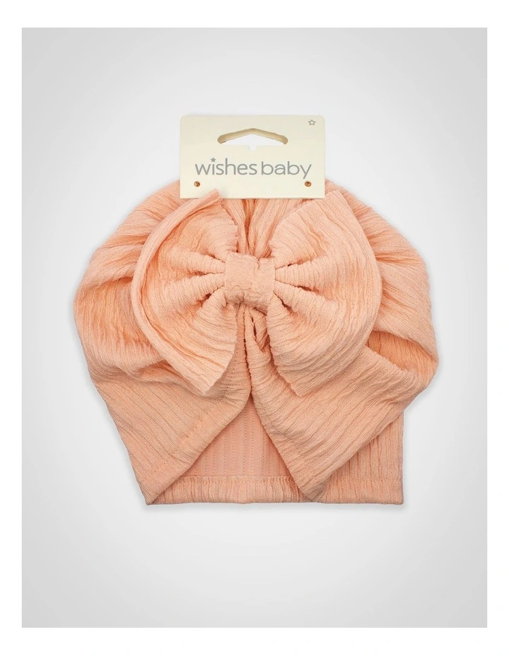 Bow Turban in Peach image 1