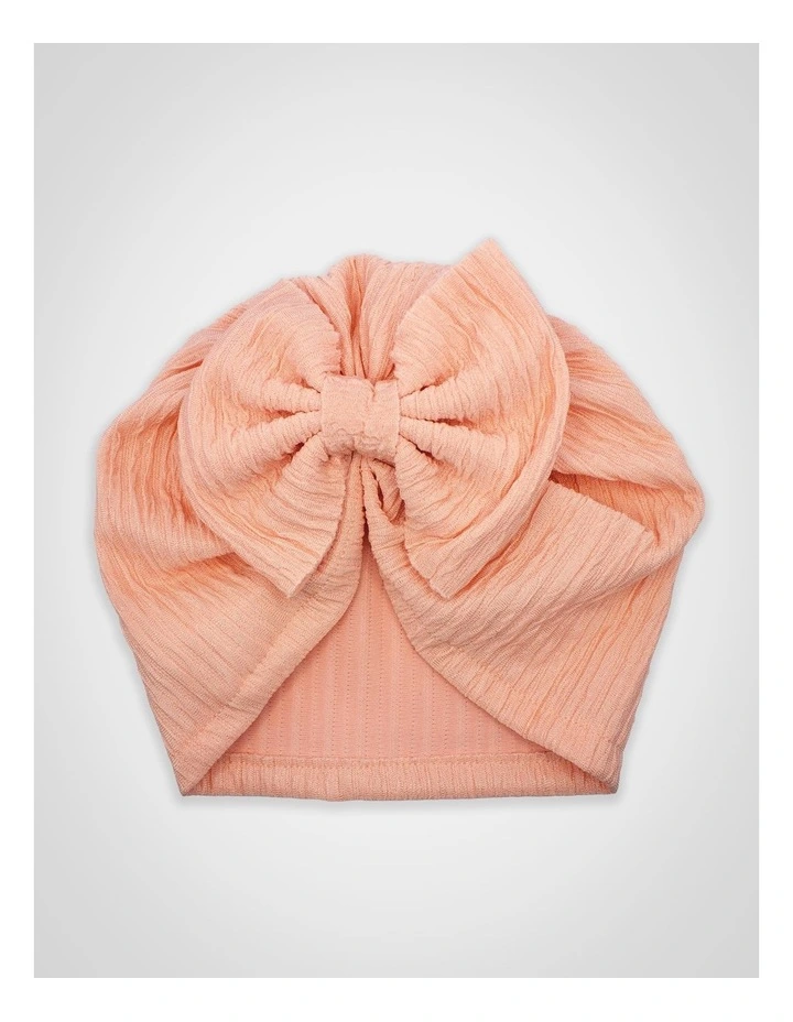 Bow Turban in Peach image 2