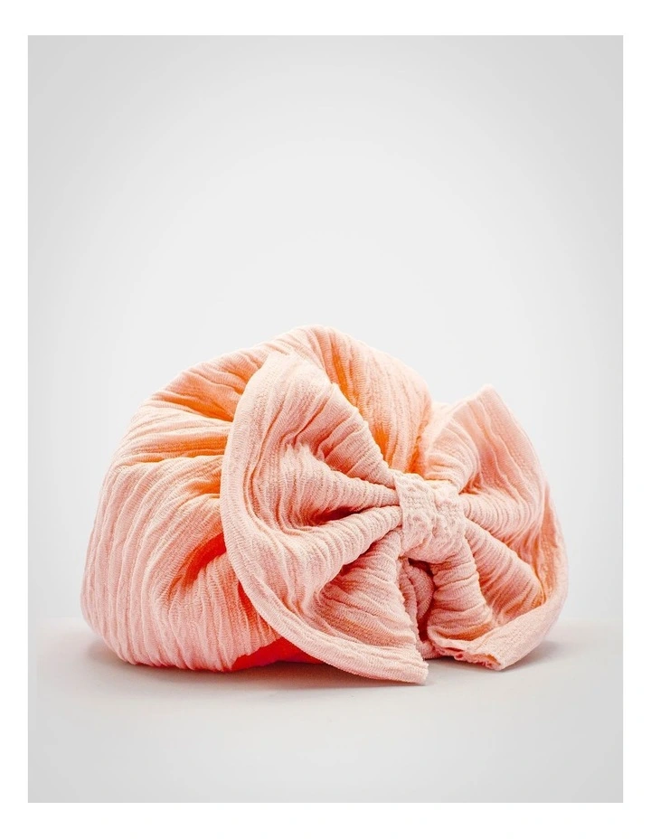 Bow Turban in Peach image 3