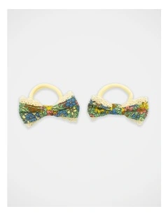 Floral Bow Hairtie 2 Pack in Multi