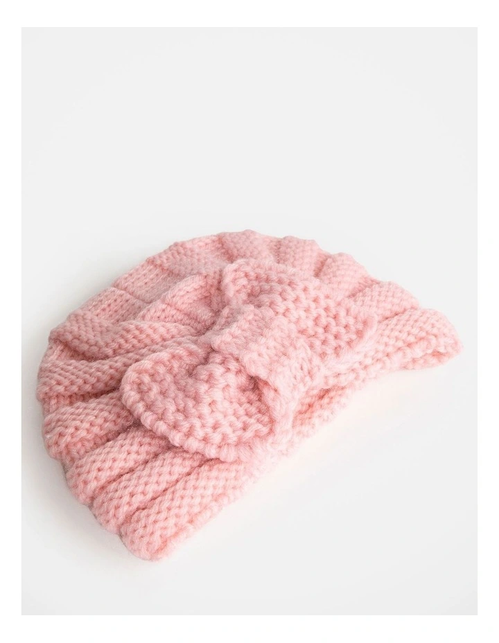 Wishes Baby Pink Knitted Bow Beanie image 2