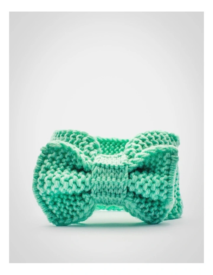 Baby Bow Knit Hair Wrap in Mint Green image 2
