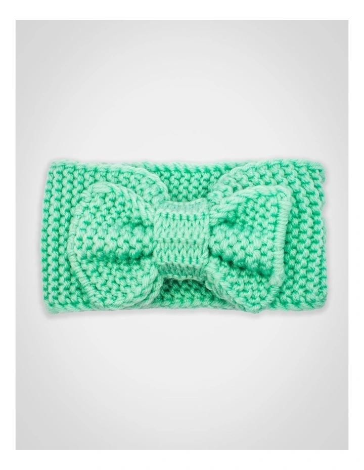 Baby Bow Knit Hair Wrap in Mint Green image 3