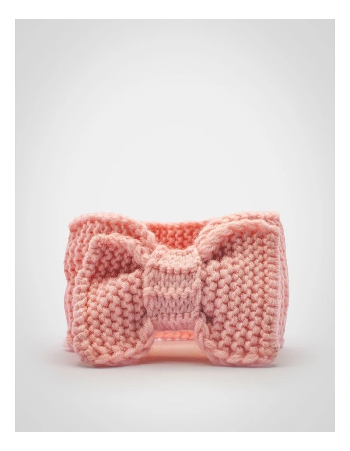 Baby Bow Knit Hair Wrap in Pink image 2