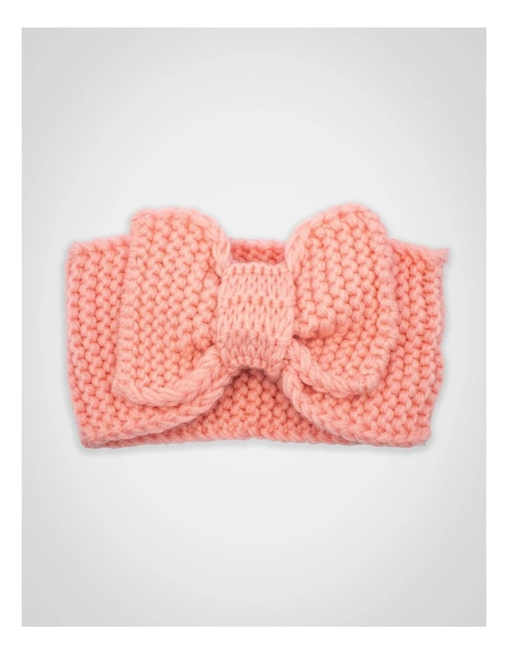 Baby Bow Knit Hair Wrap in Pink image 3