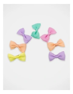 Grosgrain Bow Hairclip 7Pack in Pastel