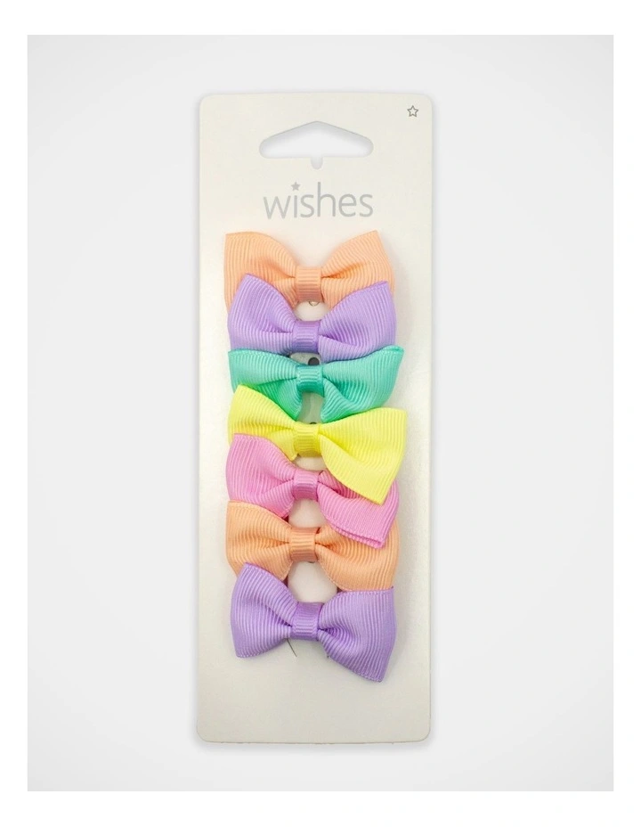 Grosgrain Bow Hairclip 7Pack in Pastel image 2