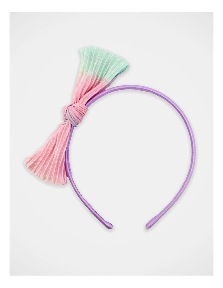 Bow Satin Aliceband in Multi image 1