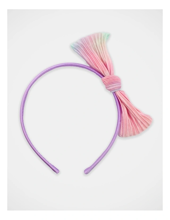 Bow Satin Aliceband in Multi image 3