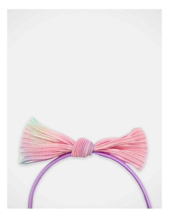 Bow Satin Aliceband in Multi image 4
