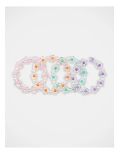 Flower Bracelet 4 Pack in Multi