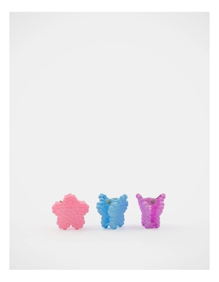 Mini Flower Claw Clip 3Pack in Multi image 3