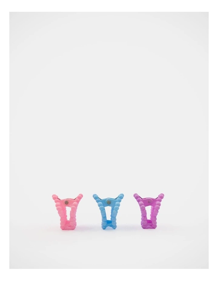 Mini Flower Claw Clip 3Pack in Multi image 4