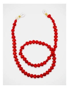 Heart Sunglass Chain in Red