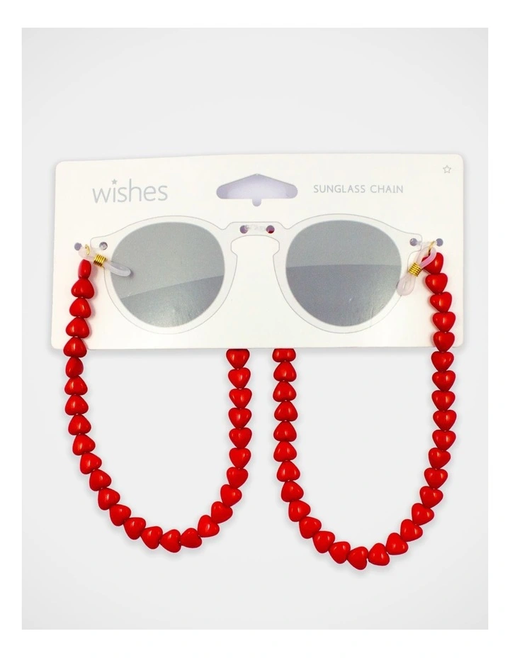Heart Sunglass Chain in Red image 2