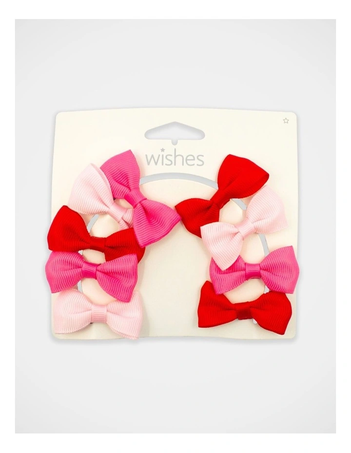 Bow Hairclip 9 Pack in Multi image 3