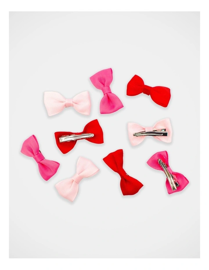 Bow Hairclip 9 Pack in Multi image 4