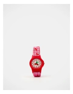 Gingham Cherry Print Watch in Multi