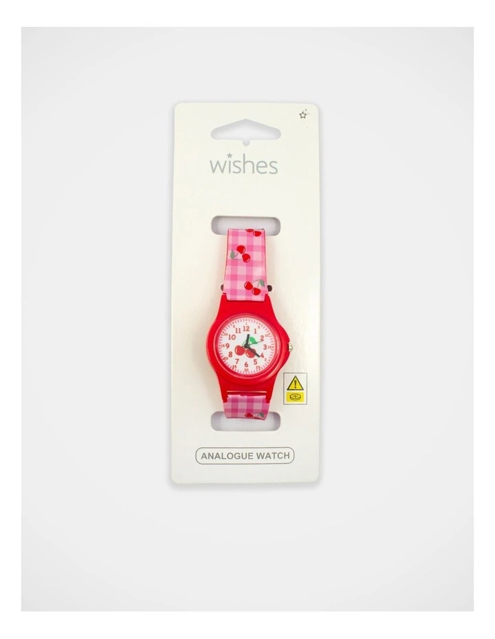 Gingham Cherry Print Watch in Multi image 3