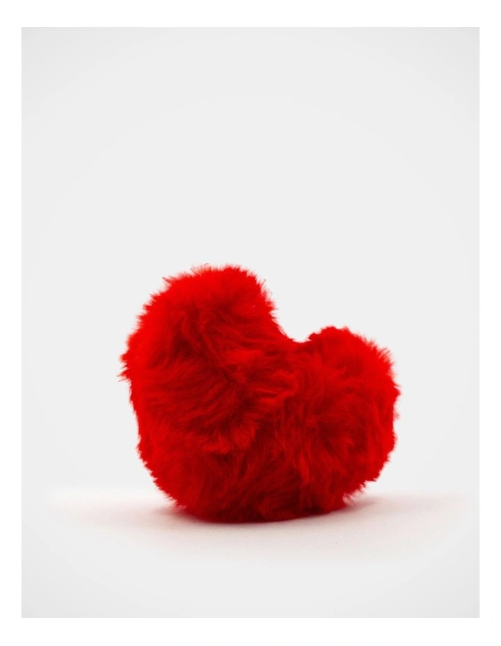 Fluffy Heart Keyring in Red image 4