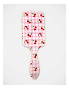 Gingham Cherry Printed Hairbrush in Multi