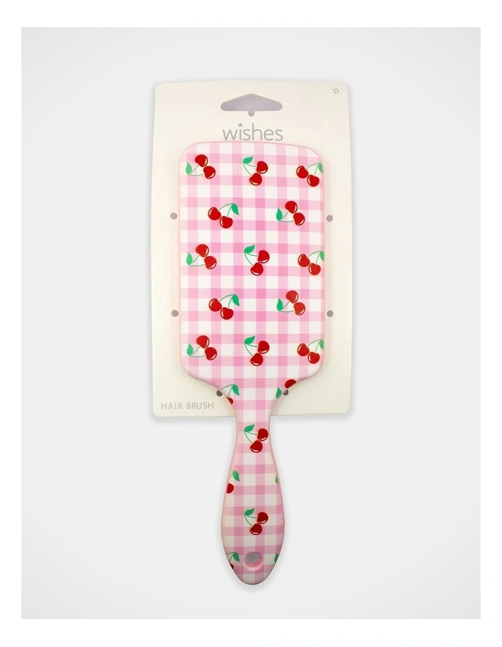 Gingham Cherry Printed Hairbrush in Multi image 3