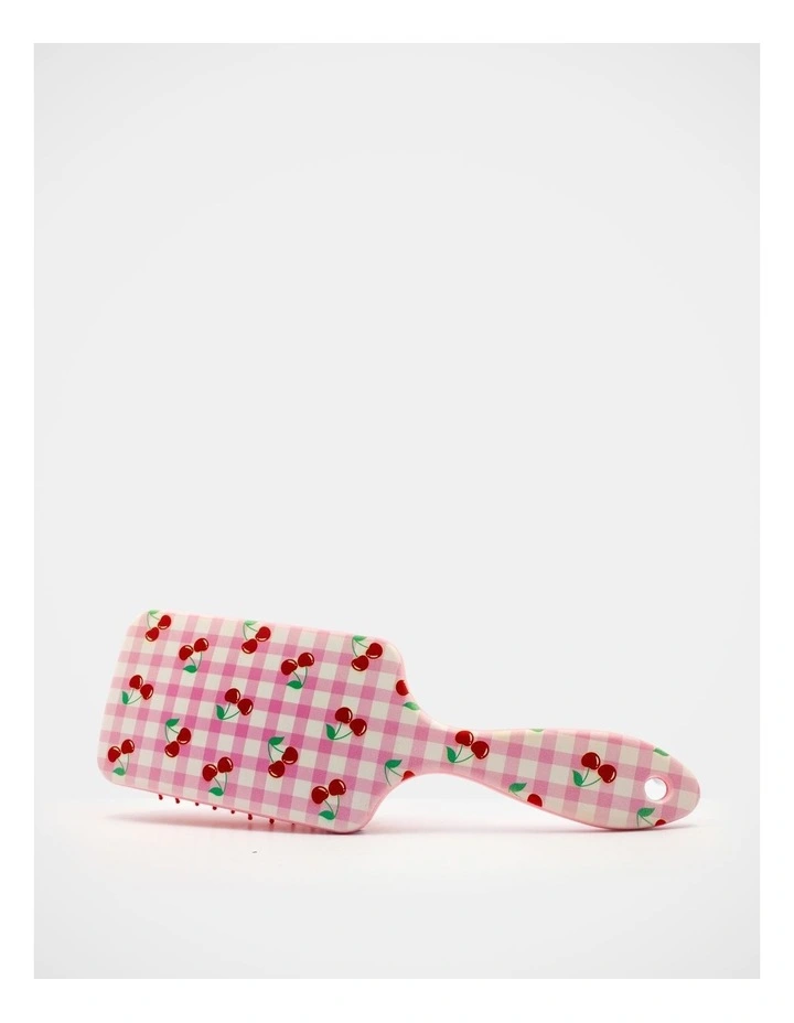 Gingham Cherry Printed Hairbrush in Multi image 4