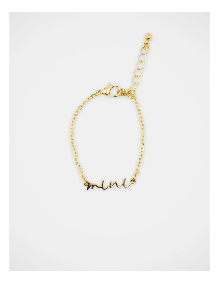 Mamma And Mini Script Bracelet Set in Gold image 4