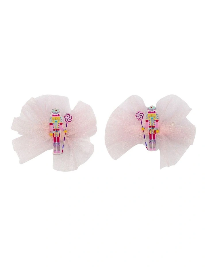 Christmas My Tulle Nutcracker Hair Clip 2 Pack in Multi image 1