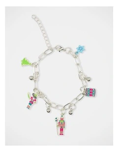 Christmas Nutcracker Charm Bracelet in Silver