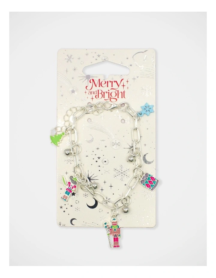 Christmas Nutcracker Charm Bracelet in Silver image 2
