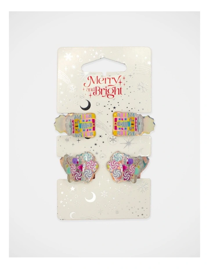 Christmas My Vintage Claw Clips 4 Pack in Multi image 2