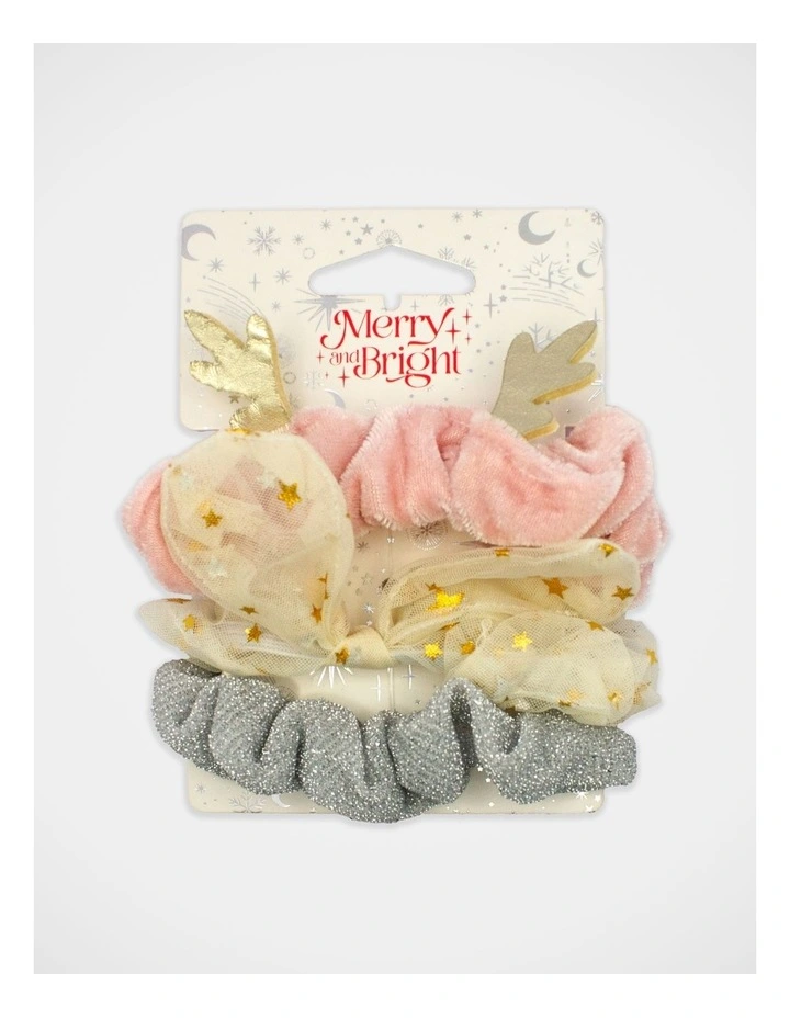 Christmas My Reindeer Scrunchie 3 Pack in Multi image 2