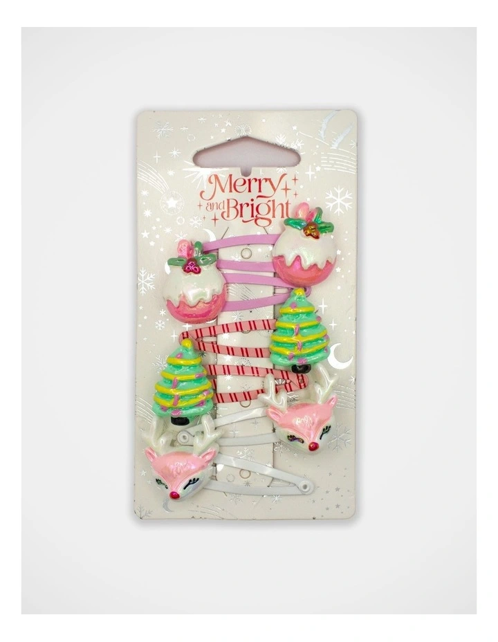 Christmas My Vintage Snap Clip Set 4 Pack in Multi image 2