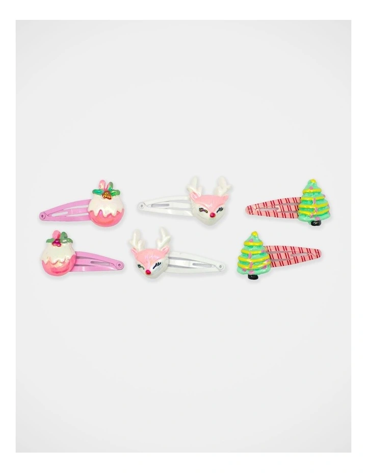 Christmas My Vintage Snap Clip Set 4 Pack in Multi image 3