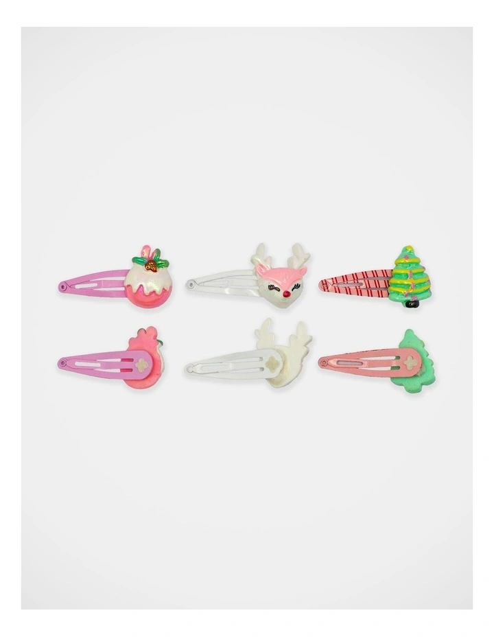 Christmas My Vintage Snap Clip Set 4 Pack in Multi image 4