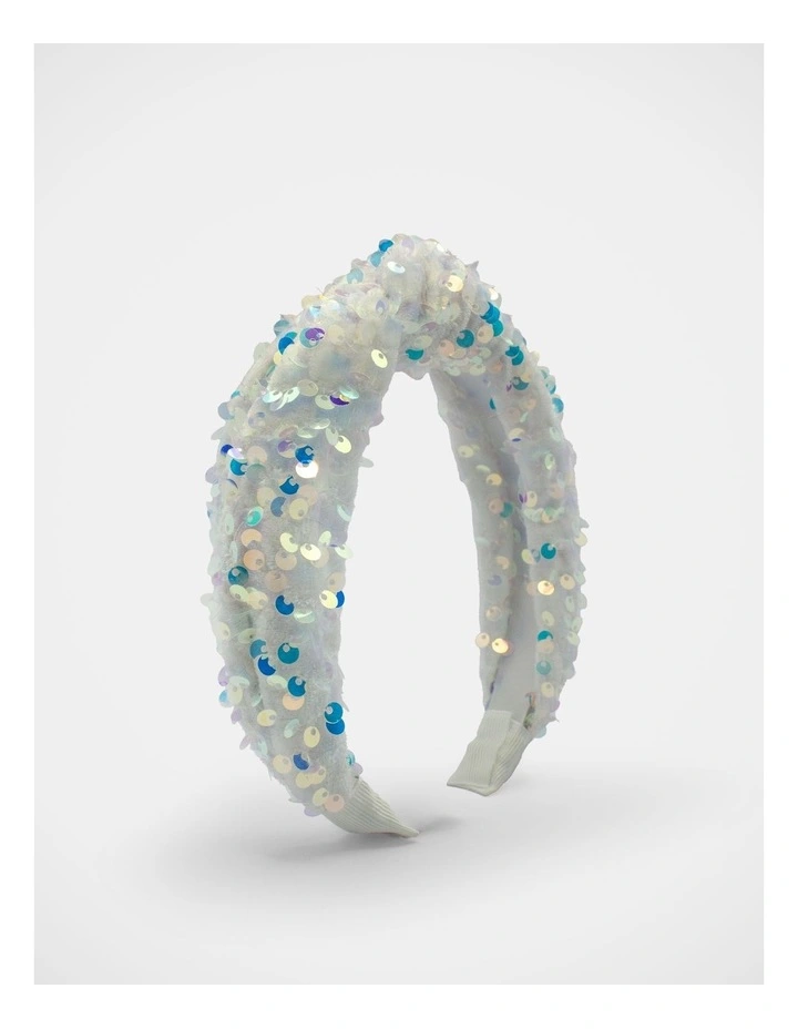 Christmas My Sequin Alice Band in White image 3