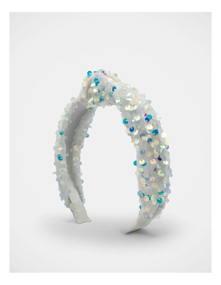 Christmas My Sequin Alice Band in White image 4