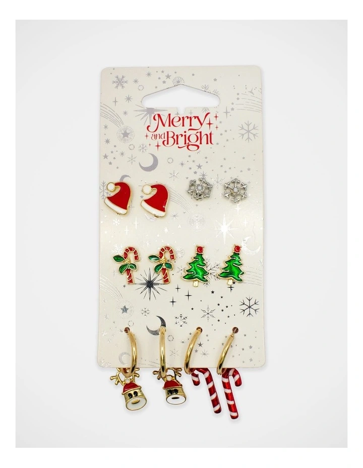 Christmas My Tree Earring 6 Pack in Multi image 2