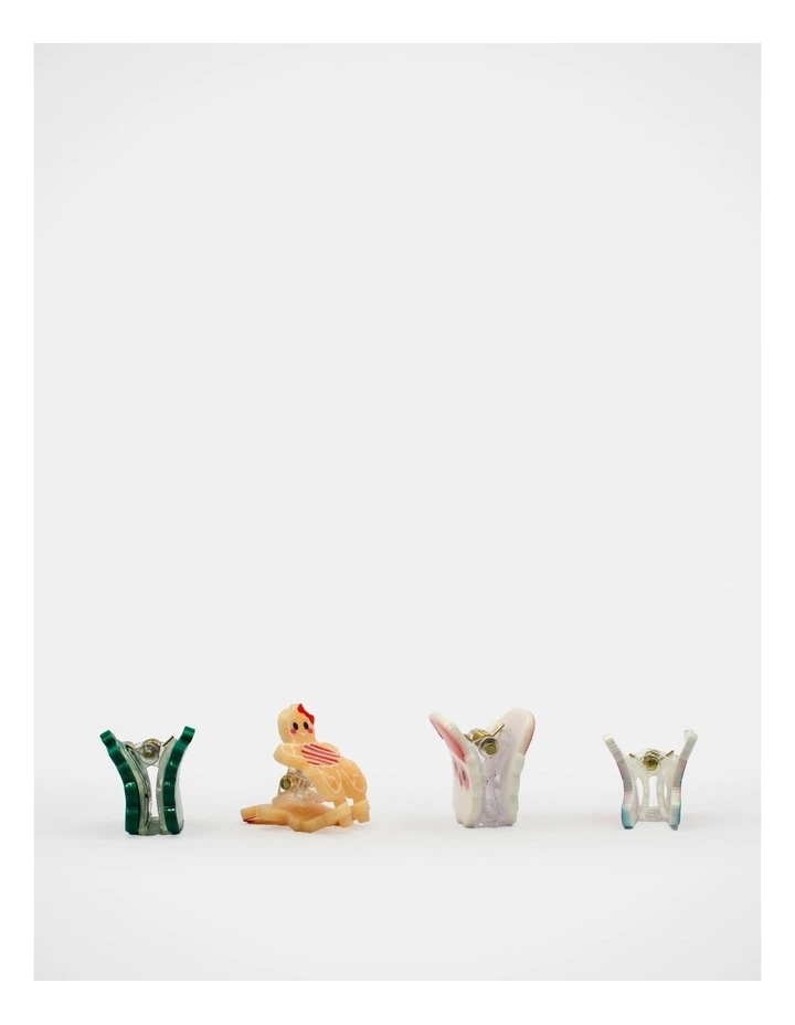 Christmas My Mini Claw Clip 4 Pack in Multi image 3