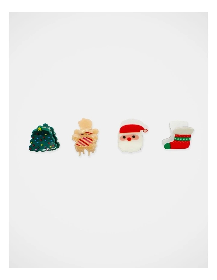 Christmas My Mini Claw Clip 4 Pack in Multi image 4