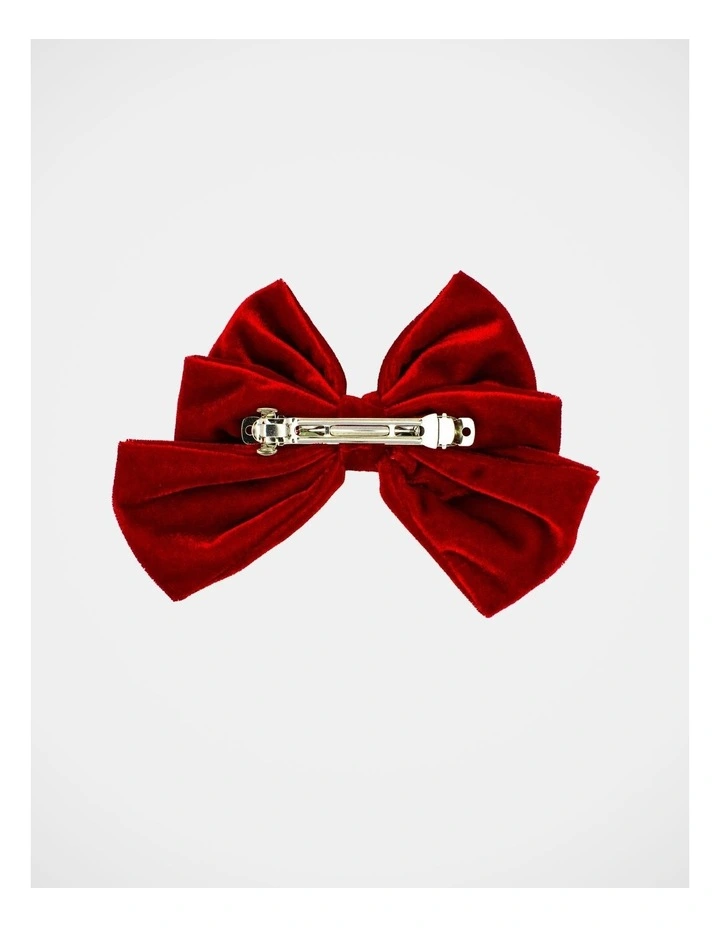 Christmas My Large Bow Barrette Clip in Red image 3