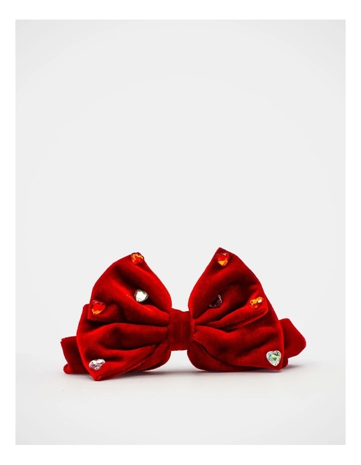 Christmas My Large Bow Barrette Clip in Red image 4